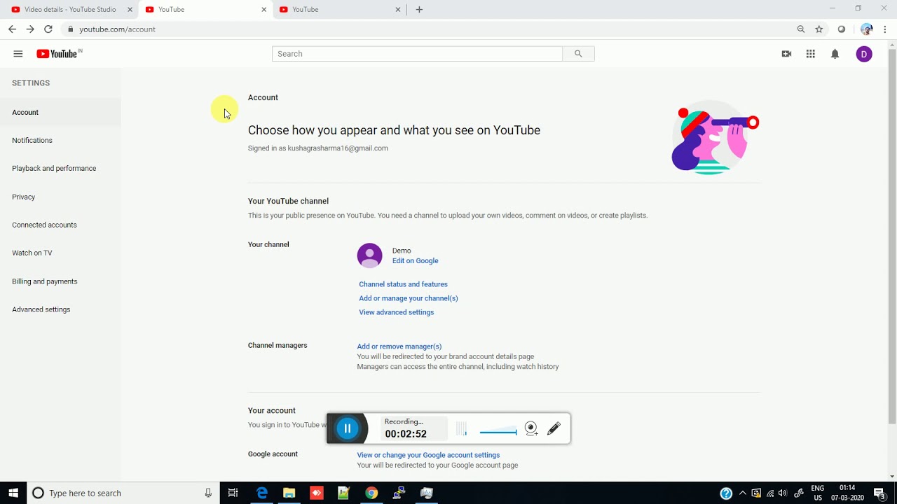 Create channel on Youtube - HIndi # आप ट्यूब पर चैनल कैसे बना सकते हैं