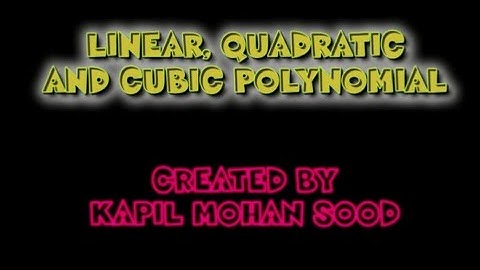 CLASS 9 EX 2.1 Q5 LINEAR, QUADRATIC AND CUBIC POLYNOMIAL
