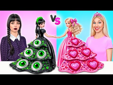 Wednesday vs Barbie Cake Decorating Challenge by Candy DO
