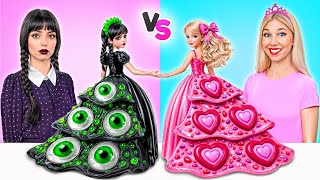 Wednesday vs Barbie Desafío de Decoración de Pasteles por Candy DO