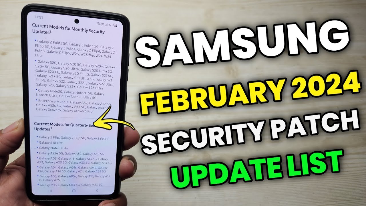 Samsung Devices : FEBRUARY 2024 Security Patch Update List | A52 A52s ...
