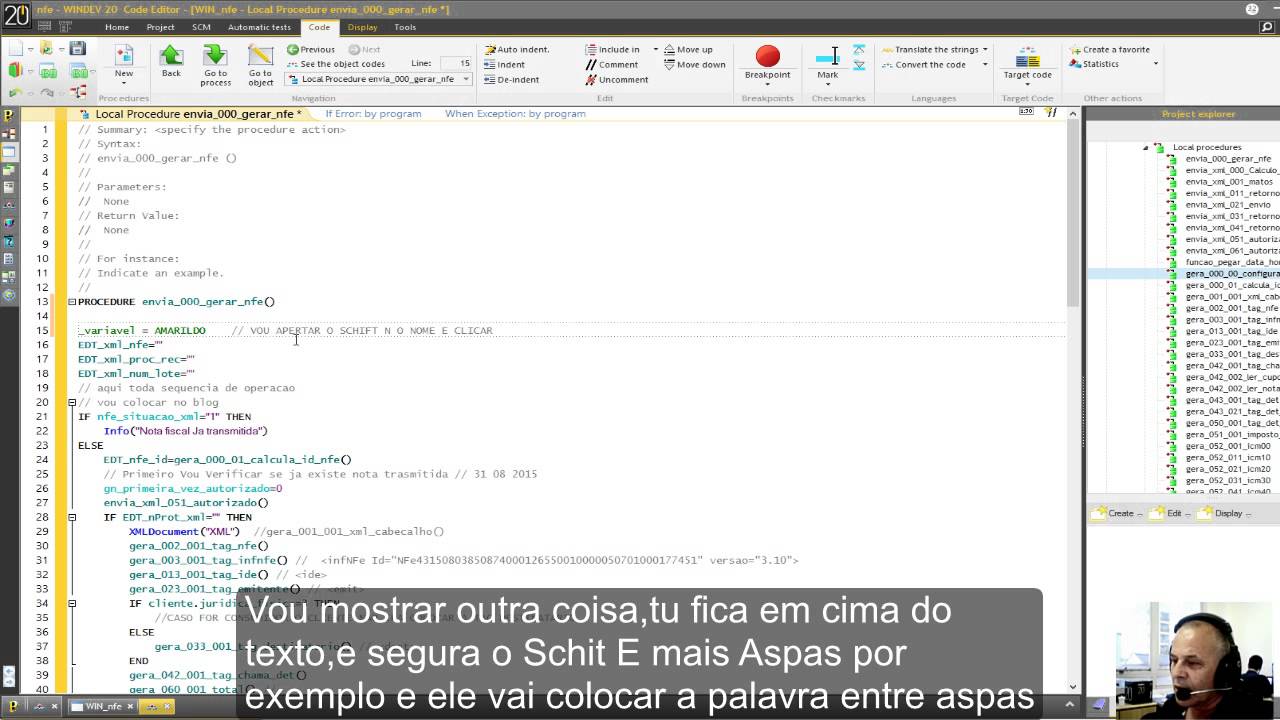 Video Aula WinDev Tutorial WinDev Curso 136 Code Linhas Dicas