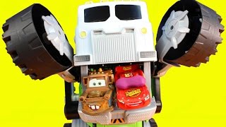 Disney Cars Lightning McQueen Dreams Stinky The Garbage Truck Eats Cars In Radiator Springs