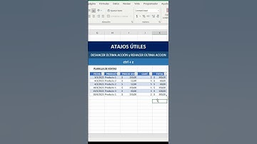 Como deshacer y como rehacer una acción en Excel #shorts #exceltips