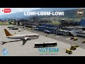 P3DV5.4 |PMDG738NGXu Let's Fly 2 difficult approaches and Airports | Samos, Innsbruck