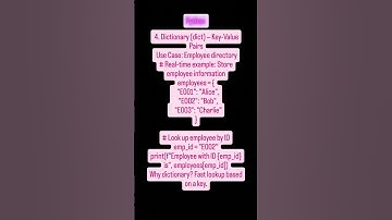 "Python Dictionary Example 🐍 | Store & Lookup Data Like Employee Directory 🔑"