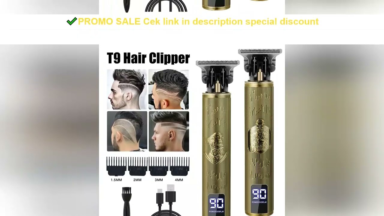 Hair Cutting Machine T9 Vintage Hair Clipper USB Fast Charging Shaver Barber Cordless Hair Trimmer F