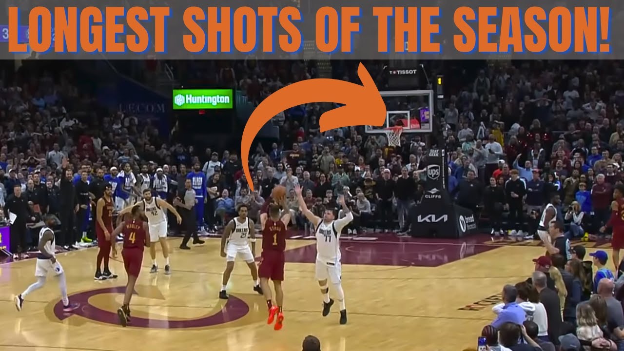NBA longest shots of the season but they get increasingly further - YouTube
