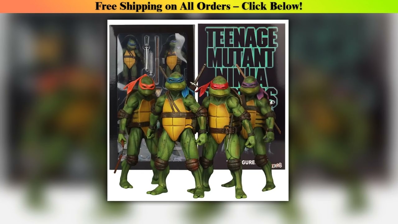 NECA 4pcs Teenage Mutant Ninja Turtles Action Figure TMNT Edition Movable Movies Model Turtle Ninja
