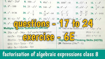 questions - 17 to 24 | exercise - 6E class 8th maths | S chand maths | composite maths