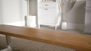 Brennan 60" Solid Wood Dining Bench - Rustic Oak/White Wash