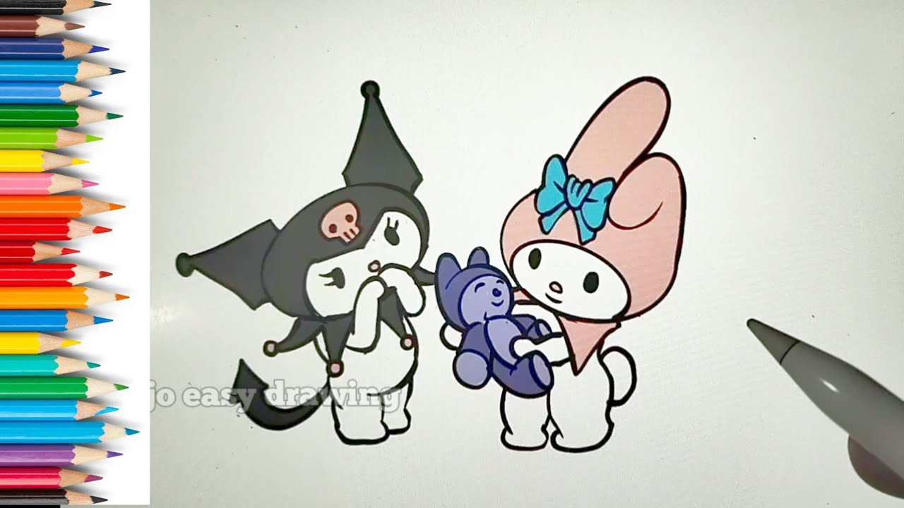 How to Draw Kuromi and my Melody || Easy Drawing and Coloring Sanrio ...