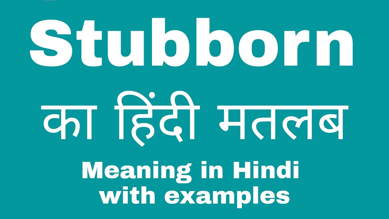 Stubborn meaning in Hindi - Stubborn का हिन्दी अर्थ