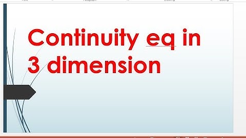 continuity equation in 3 dimension
