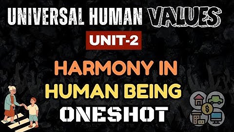 UHV Unit 2 Harmony in the Human Being | Full Chapter in One Shot