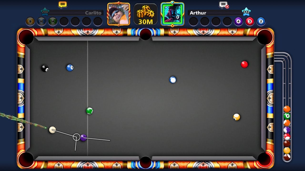 O REI DA SINUCA ONLINE!! FIZ UMA TABELA ÉPICA INCRÍVEL AO VIVO NO 8 BALL  POOL! 