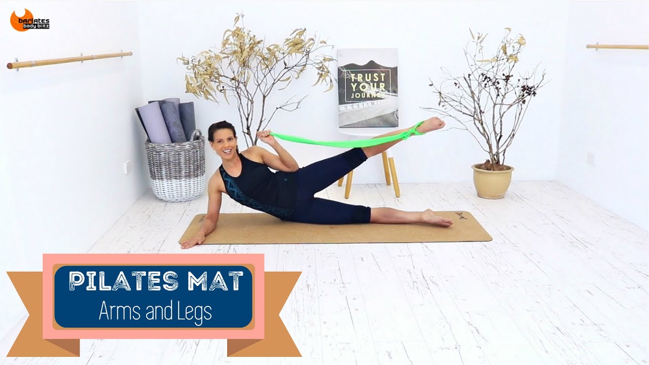 PILATES WORKOUT with Resistance Band Workout - BARLATES BODY BLITZ Pilates Mat Arms and Legs
