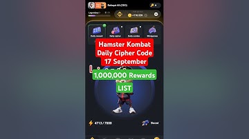 Hamster Kombat Daily Cipher Code 17 September #hamsterkombat #17september2024 #dailycipher