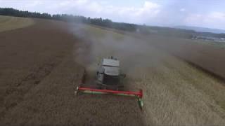 Moisson colza 2017 Claas 4K [DRONE]