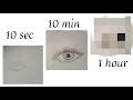 Drawing eye in 10sec  10 min  1 hour challenge