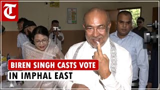 Lok Sabha Polls 2024| Manipur CM N Biren Singh casts vote in Imphal East
