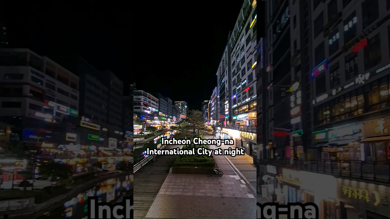Incheon Cheong-na International City at night 