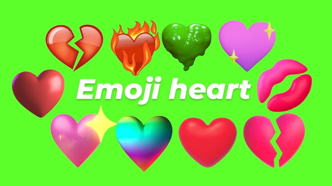 Animated Heart Emoji GIF Green Screen Pack (Free Download)