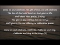 Come On And Celebrate Worship Song 
