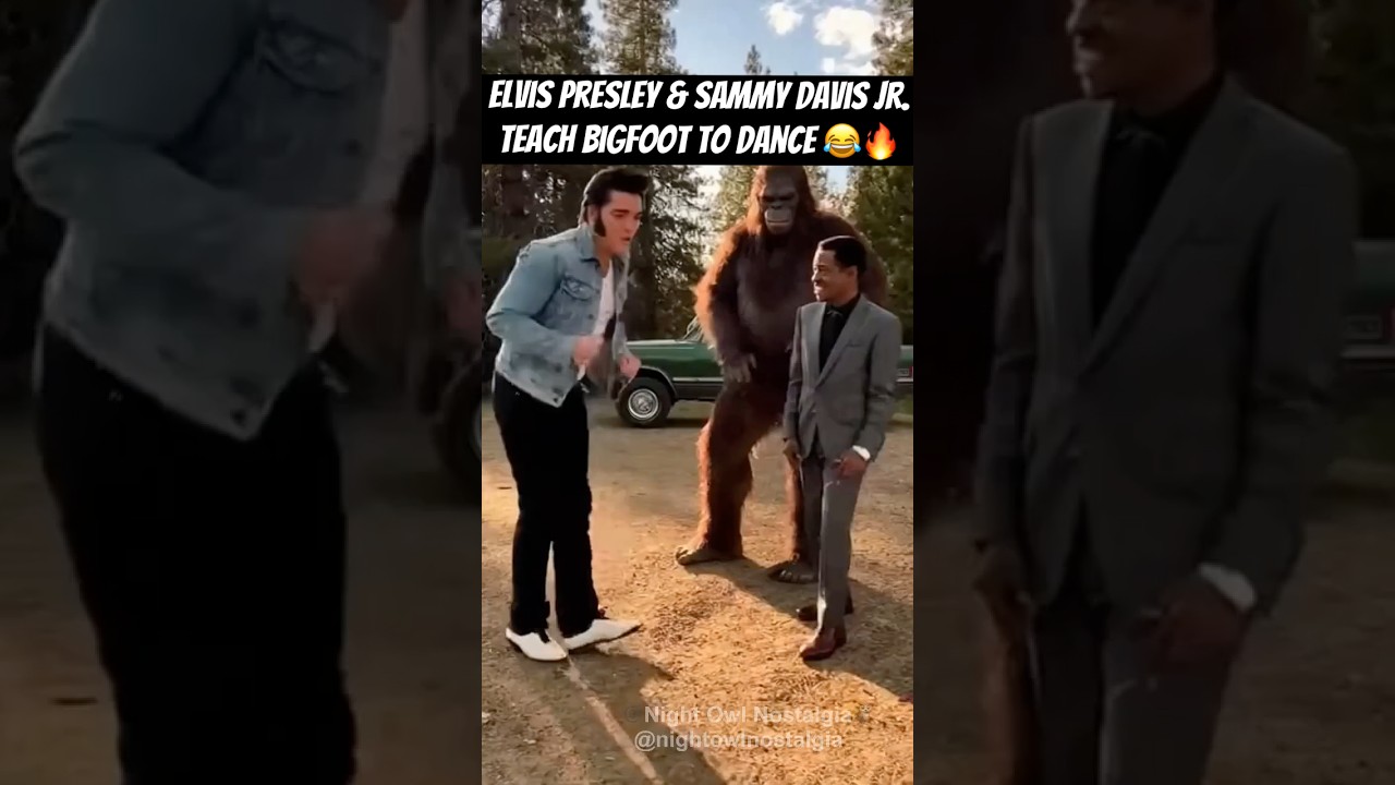 Elvis Presley & Sammy Davis Jr. Teach Bigfoot to Dance 😂🔥 #shorts #viral #elvispresley