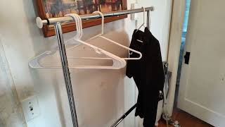 This Two Bar Rolling Clothes Rack Works Well & Is Lightweight! Try it