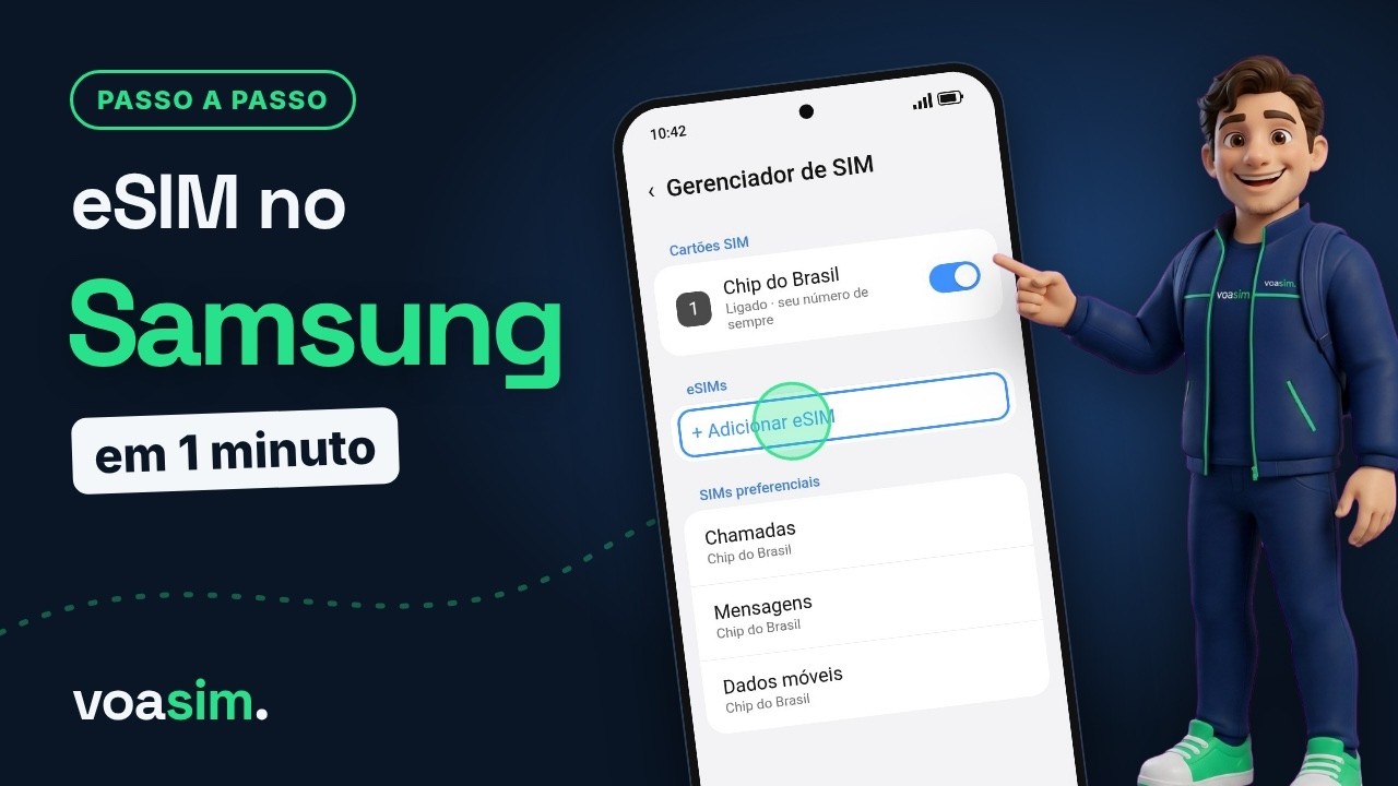 Como instalar e ativar eSIM no Samsung Galaxy (passo a passo em 1 minuto) | VoaSim