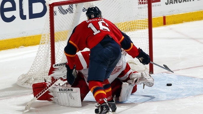 Barkov scores a sick goal off a between-the-legs fake.