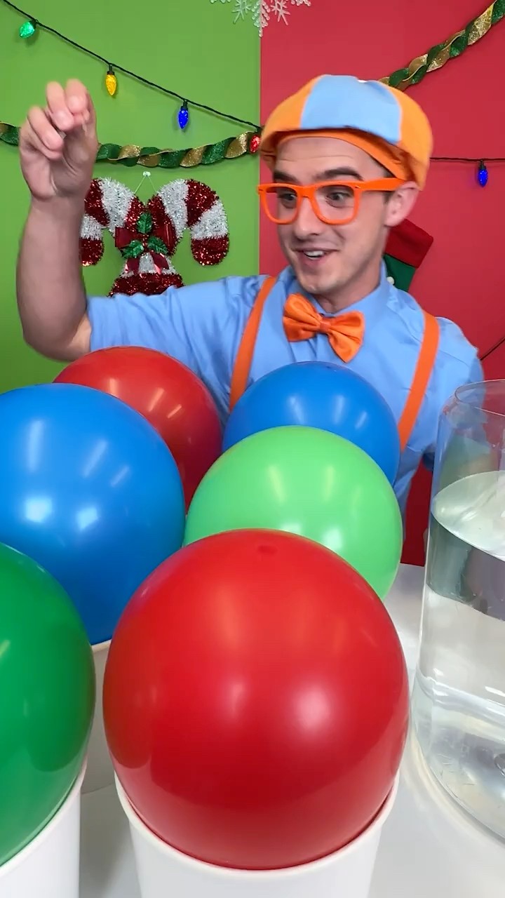 Pop the BALLOON! Sink or Float with Blippi's CHRISTMAS Surprise! #blippi #shorts
