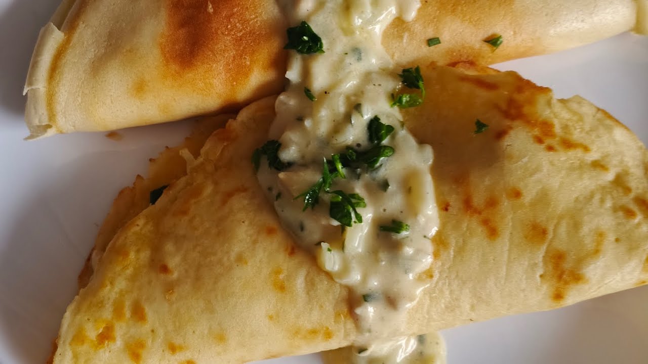 CREPES de POLLO en salsa blanca: Receta fácil y mejor que en restaurante 🥞🍗