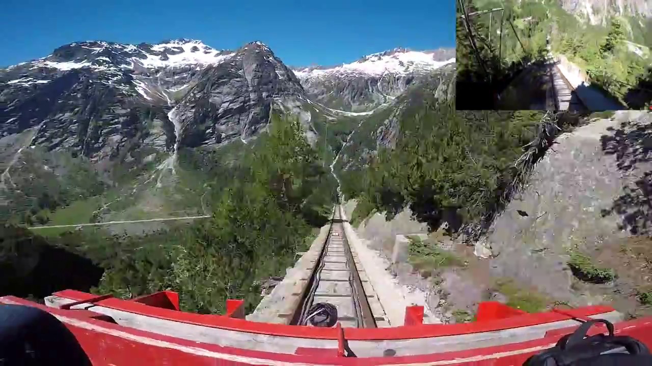 完全にリアルジェットコースター スイスで最も急なケーブルカー ゲルマーバーン に乗った時の映像が半端ない スパイシー