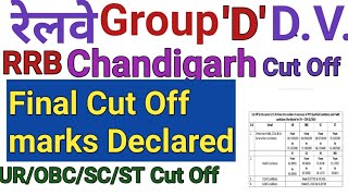 RRB D Group Chandigarh Zone Cut off And Admit card Released for Document Verification (D.V.)