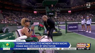 Tennis fans react to moment when Naomi Osaka was heckled by spectator at BNP Open