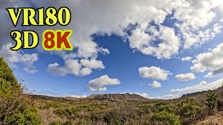 [ 8K 3D VR180 ] 伊豆大島：三原山上空を流れるの雲のタイムラプス Time Lapse Video of clouds flowing over Mt. Mihara,in Tokyo