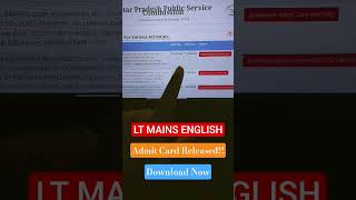 LT Grade English Admit Card Released 😱 Download Process #shorts