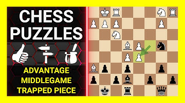 Chess Puzzles to Practice. Themes: Advantage, Middlegame, Trapped piece. Learn Chess