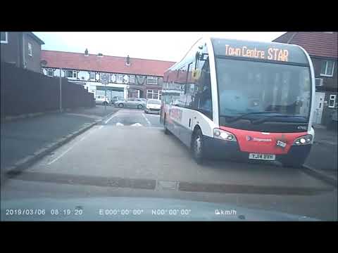 Moment white van man swerves on to pavement near schoolkids rather than wait a few minutes