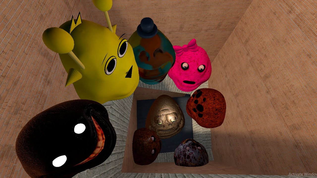 🌀SPARTAN KICKING POU BOU FAMILY FROM BOU'S REVENGE Of POU and SCARY PINK POU in BIG MAZE Gmod