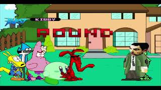 MUGEN Fight - Aardvark, Kirby, Rocko, & Mordecai vs. Mr. Bean, Fido Dido, Patrick Star, & Ed MUGEN Fight - Aardvark, Kirby, Rocko, & Mordecai vs. Mr. Bean, Fido Dido, Patrick Star, & Ed