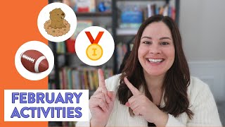 February Themed Activities (Olympics, Super Bowl, Presidents Day) for Kindergarten, 1st, & 2nd Grade