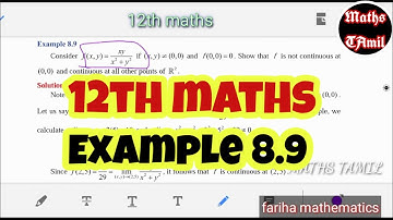 12th maths EXAMPLE 8.9/SAMACHEER-KALVI 2019/FARIHA MATHEMATICS