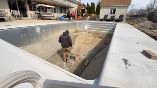 Time Lapse Rectangle Inground Pool Kit Construction From Pool Warehouse  Great job Block Family!