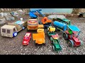 The children are showing off all their toys | tractor JCB cars truck video