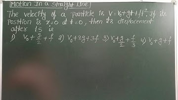 the velocity of a particle is v=vo +gt+ft^2. if it