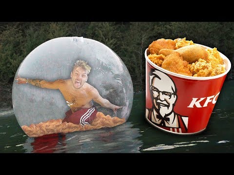 I Survived The Night In A Zorb Ball Filled With KFC Chicken..