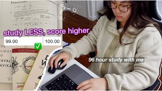96 hour study with me (how to get A's AND good sleep) + book GIVEAWAY!!
